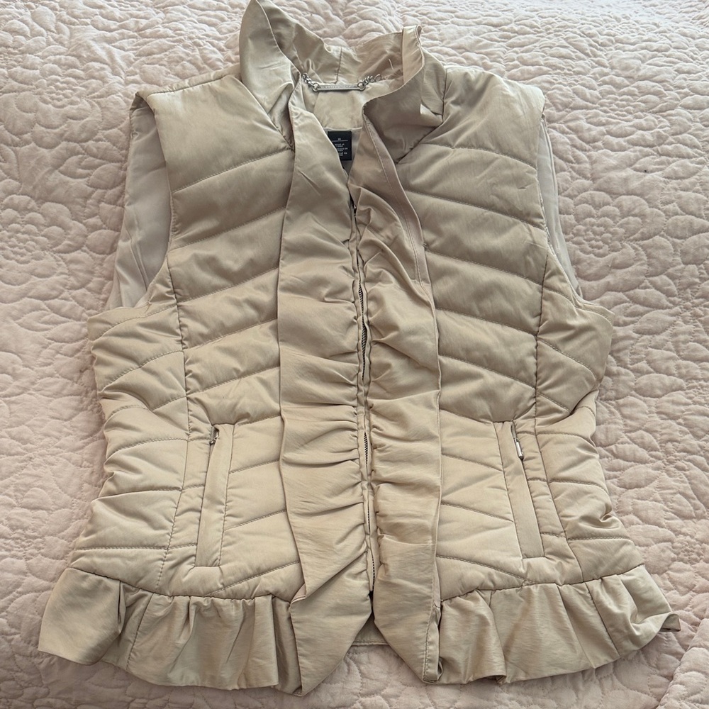 Women's Beige Quilted Vest
